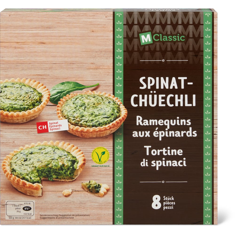 M-Classic Spinat-Chüechli 2x4 Stück
