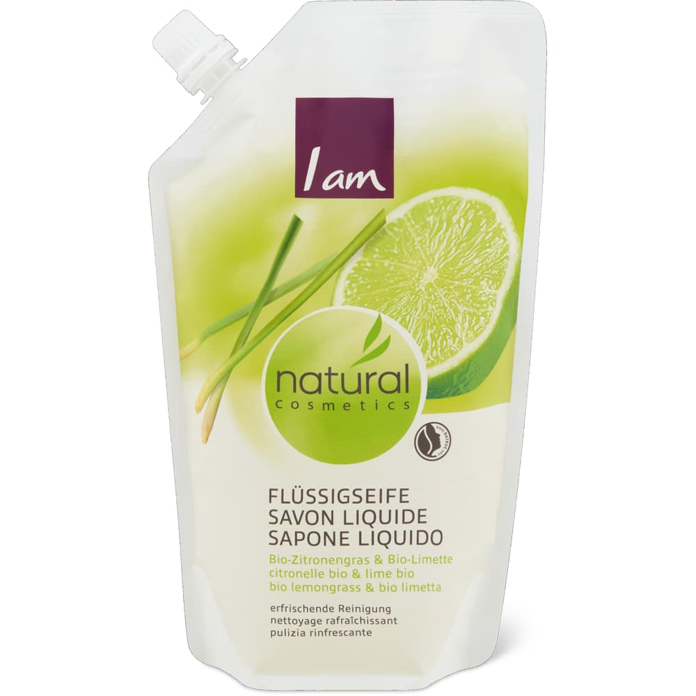 I am natural cosmetics Flüssigseife Bio-Zitronengrass & Bio-Limette, Refill