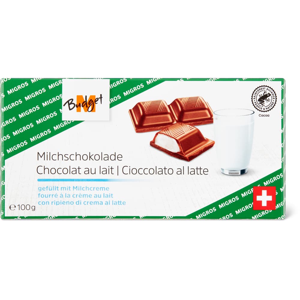 M-Budget Tafel Milchschokolade mit Milchcremefüllung