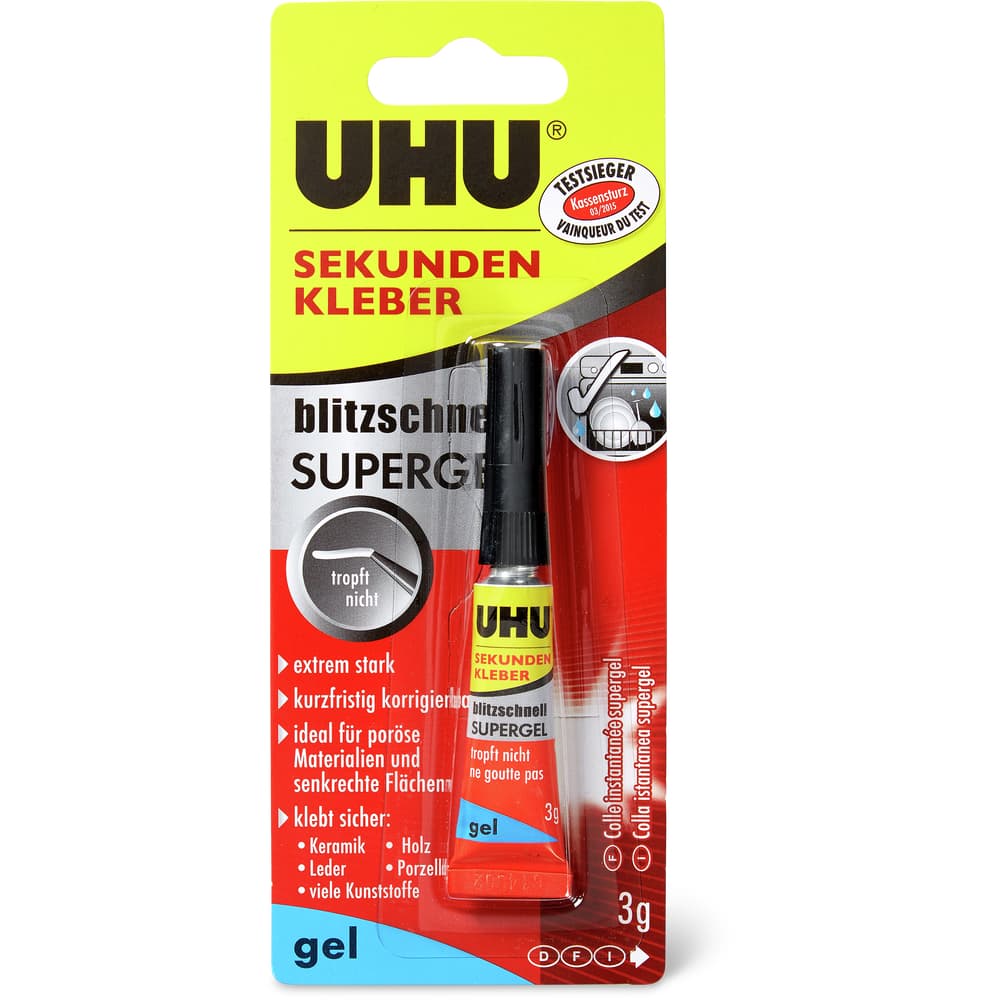 UHU Supergel · Colle en tube ultra rapide • Migros