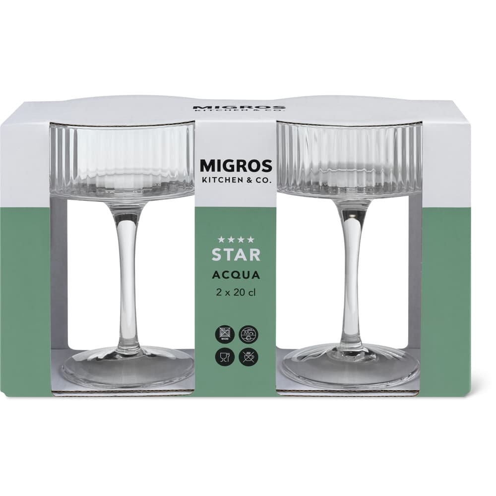 Migros Kitchen & Co. Champagnerglas Star transparent, 20cl