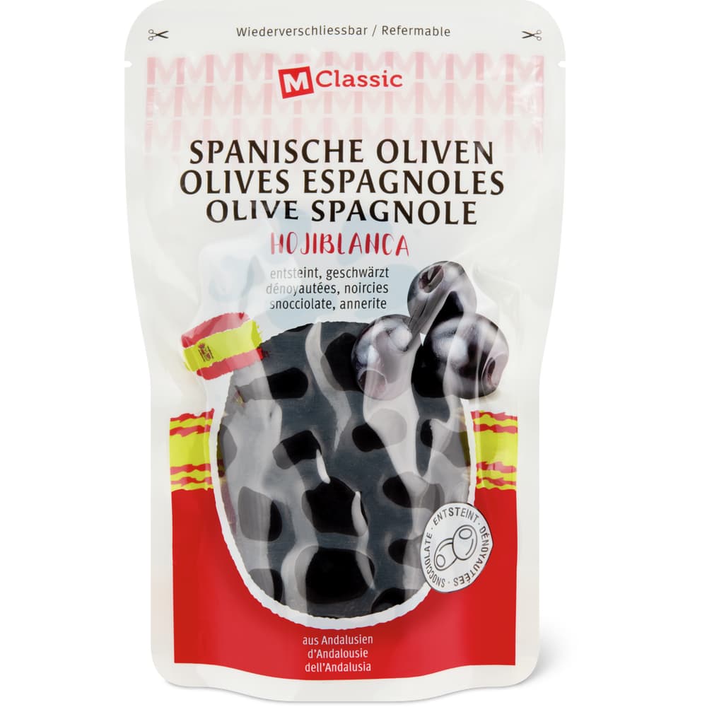 M-Classic Schwarze spanische Oliven Entsteint