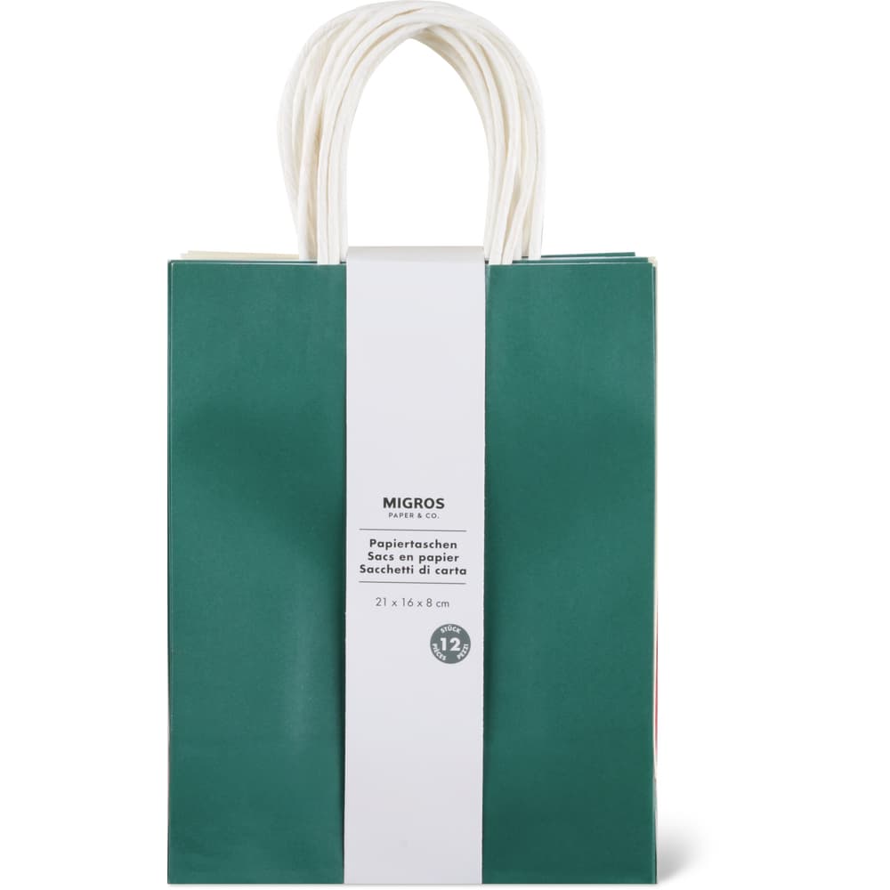 Migros Paper & Co. Papiertüten S Farbig, 16 x 21 x 8 cm