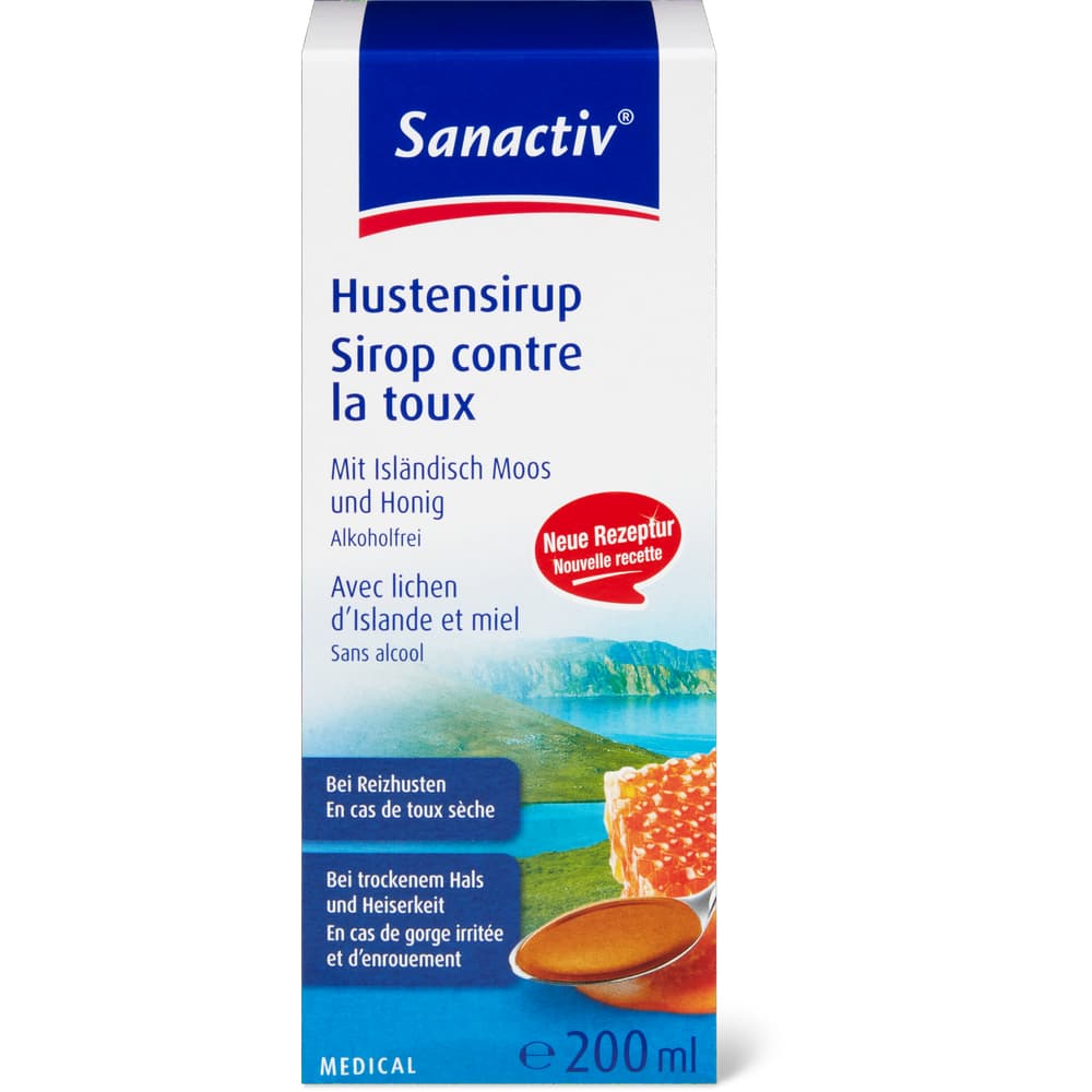 Sanactiv Medical Hustensirup Mit Isländisch Moos und Honig - Alkoholfrei