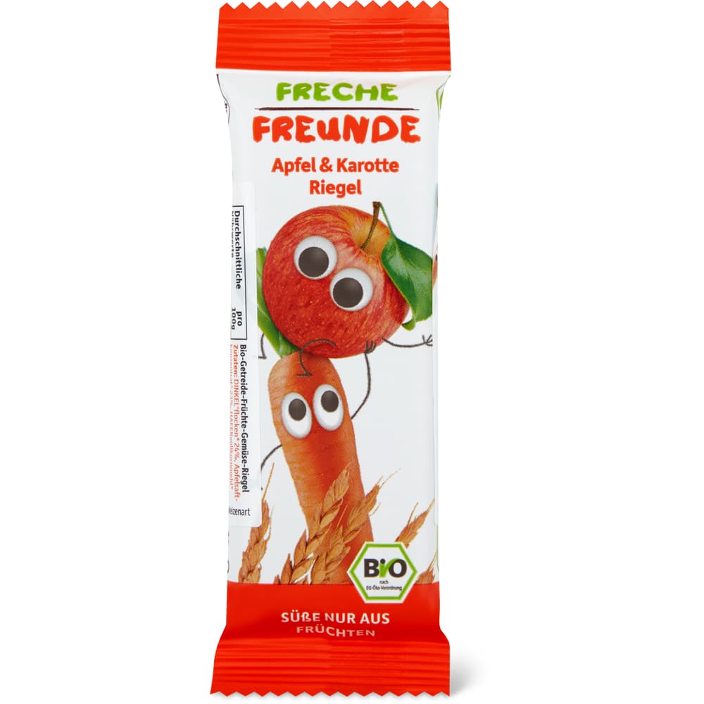 Freche Freunde Bio Getreiderriegel, Apfel & Karotte Ab 3 Jahren