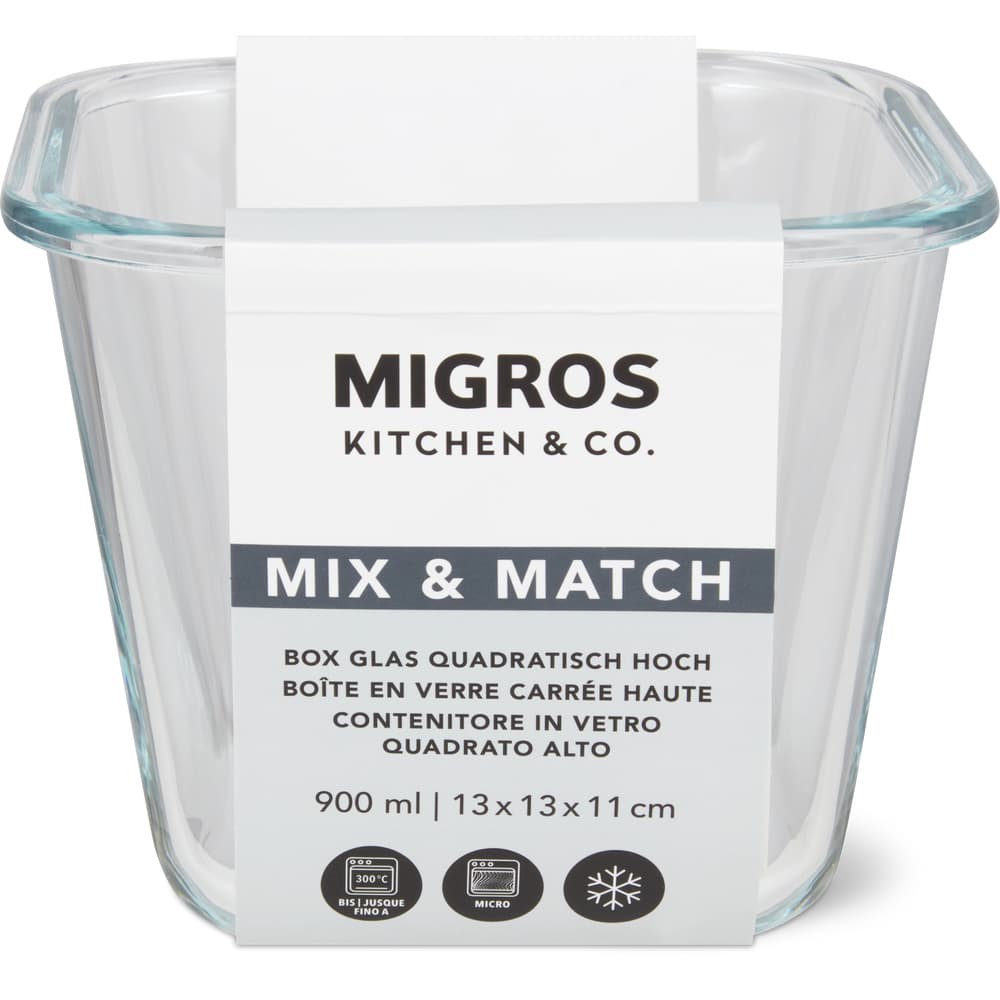 Migros Kitchen & Co. Box Glas quadratisch, 0.9l