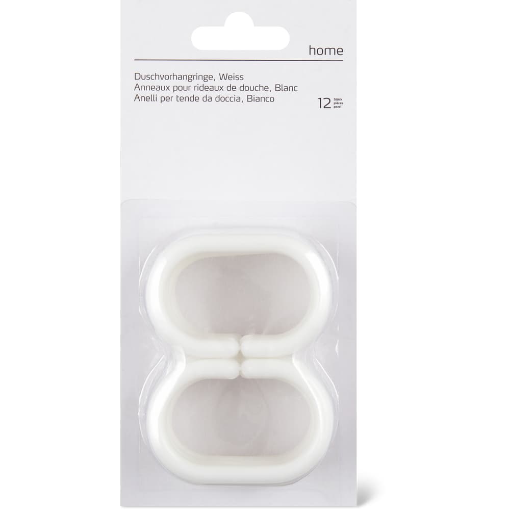 Set di 12 anelli per tenda da doccia in plastica nera | Leroy Merlin
