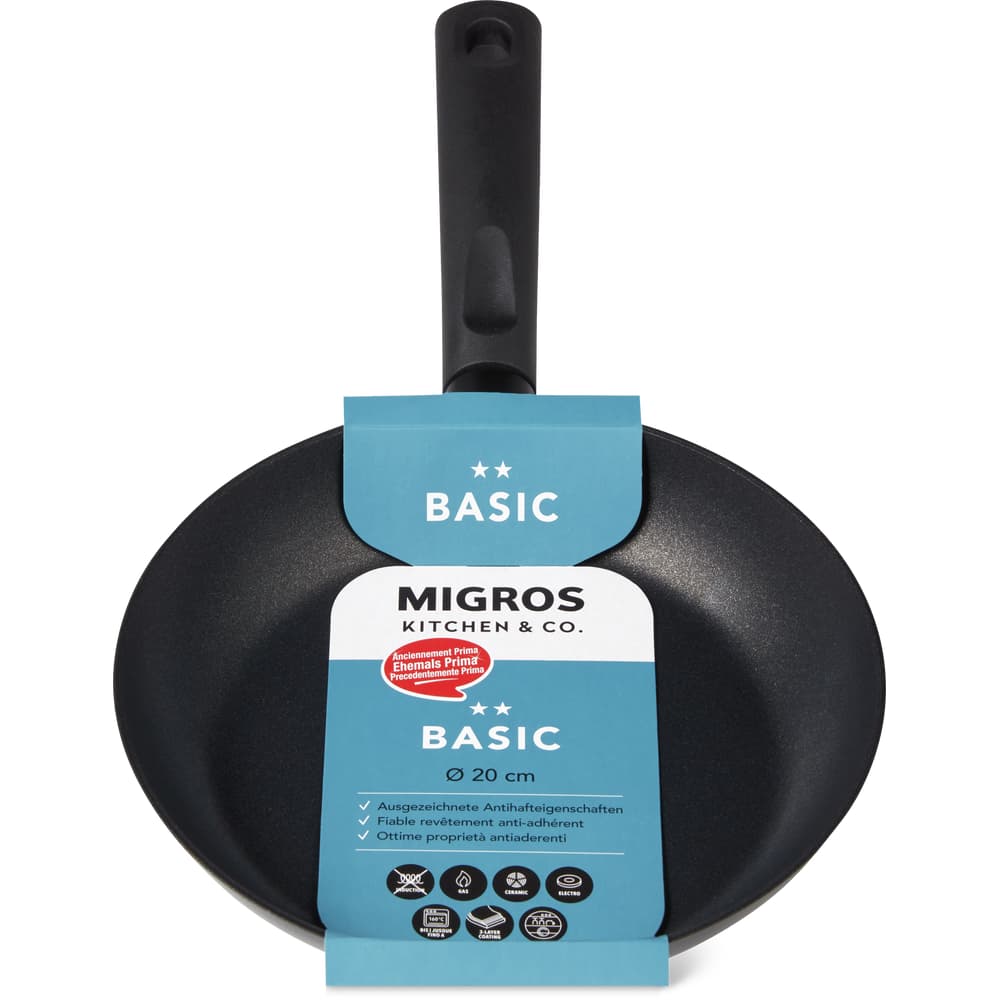 Migros Kitchen & Co. Basic Bratpfanne Ø 20 cm, flach, schwarz