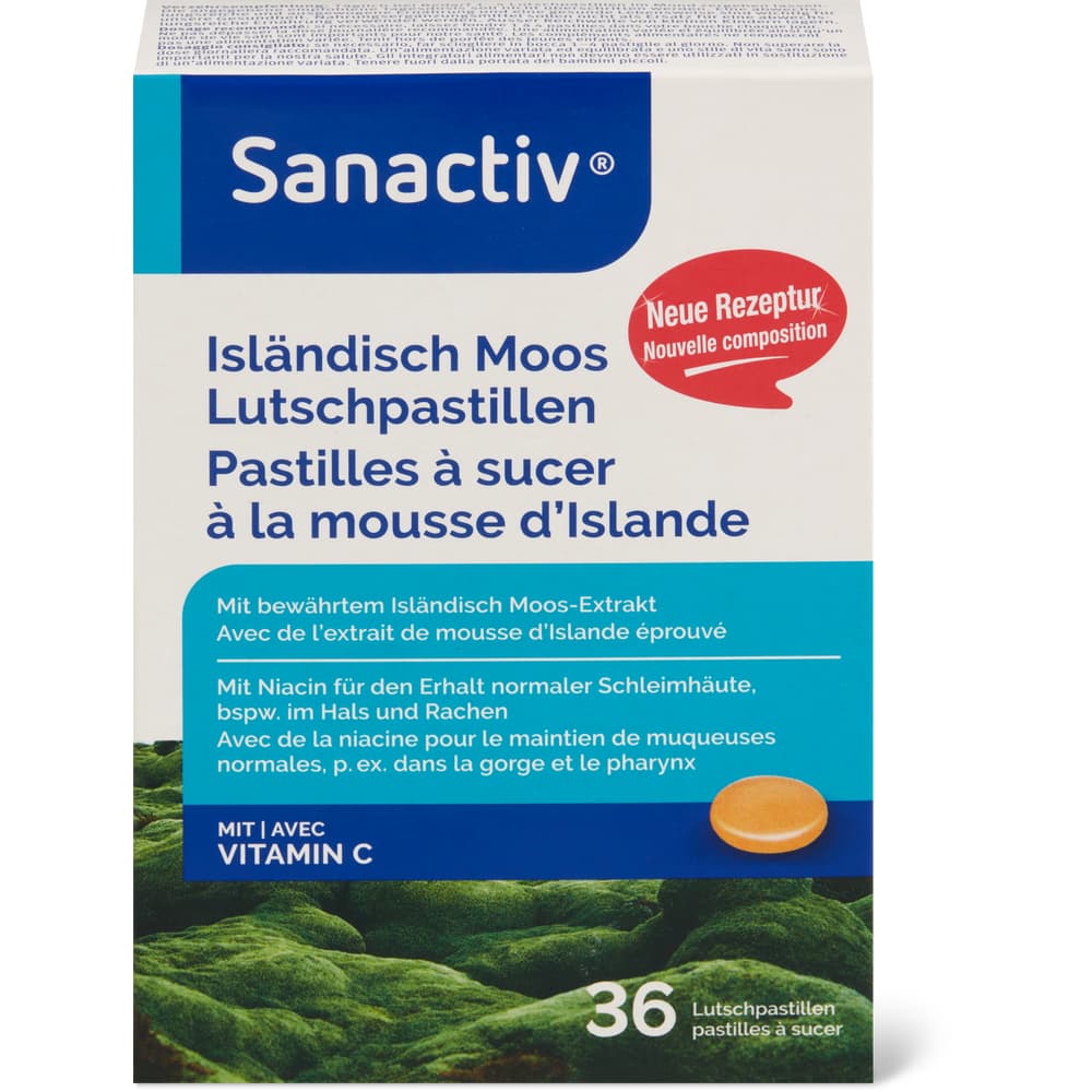 Sanactiv Isländisch Moos Neu Lutschpastillen