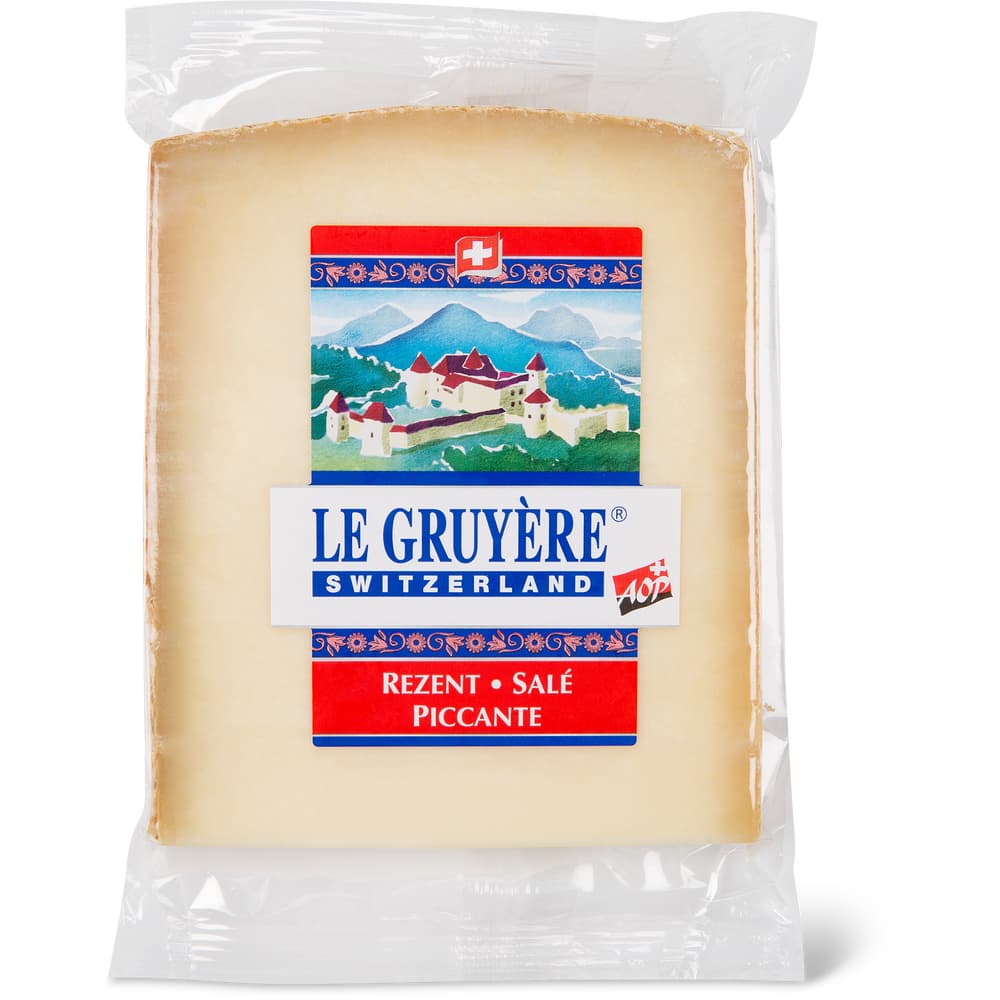 Le Gruyère AOP Schweizer Hartkäse, vollfett, mit Rohmilch Rezent