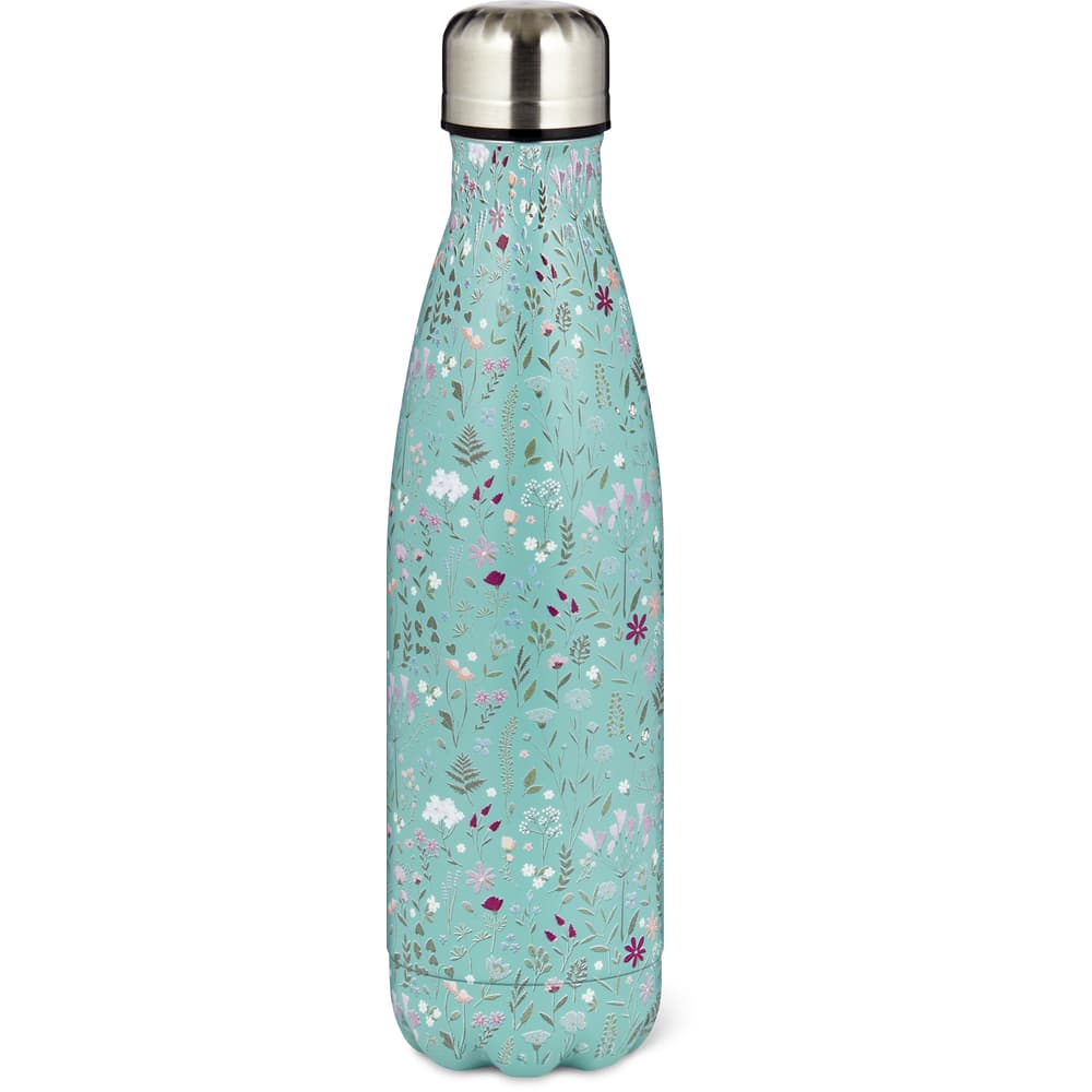 Migros Kitchen & Co. Isolierflasche Blumen, türkis, 450ml