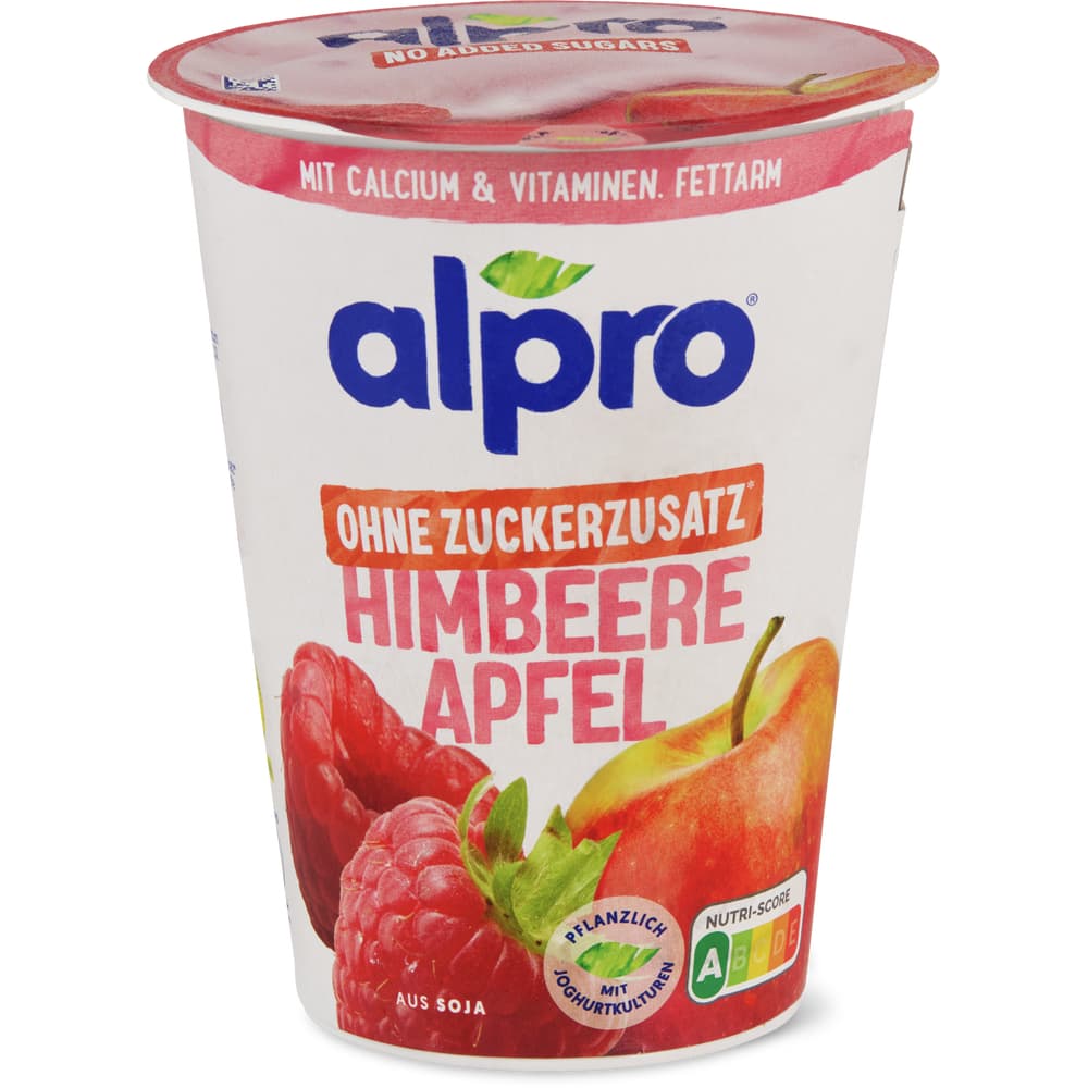 Alpro Vegurt Himbeer, Apfel, vegan, ohne Zuckerzusatz