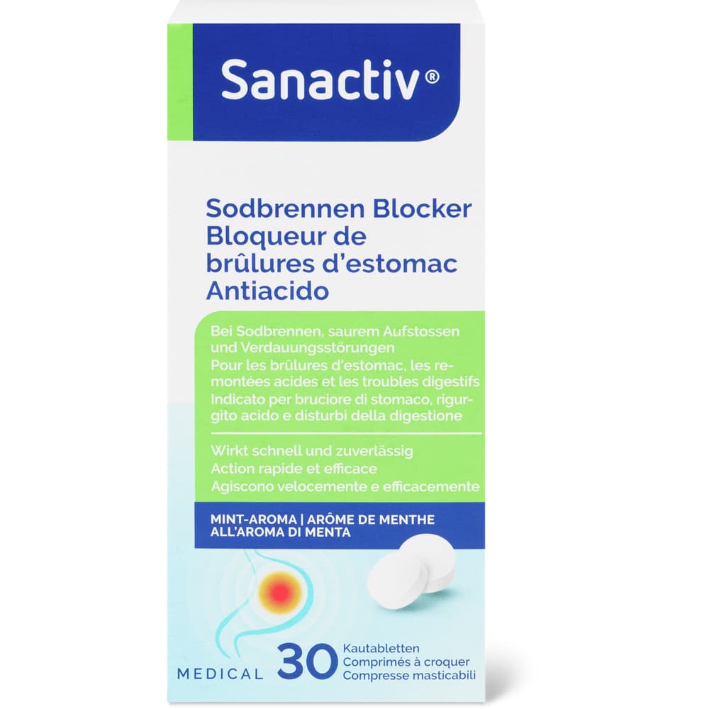 Sanactiv Medical Tabletten gegen Sodbrennen Mint-Aroma - Wirkt schnell und zuverlässig