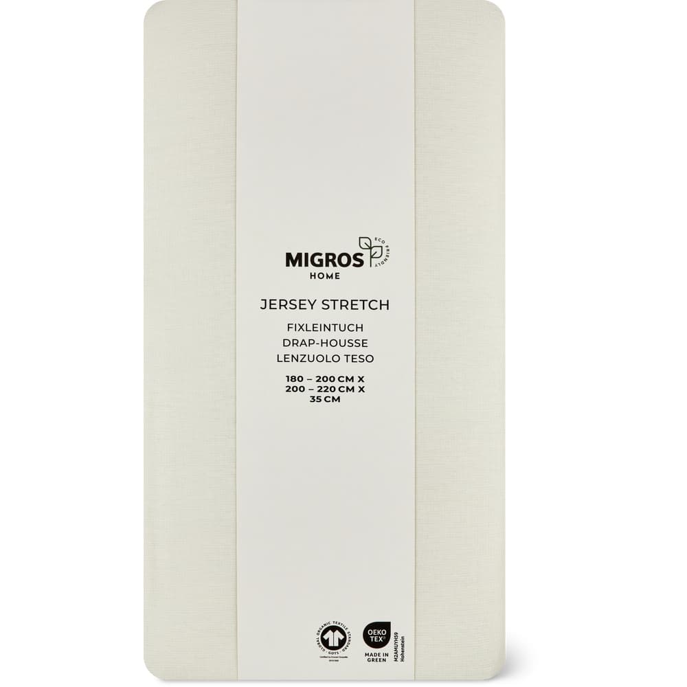 Migros Home Fixleintuch Jersey Stretch 180-200x200-220x35cm, weiss