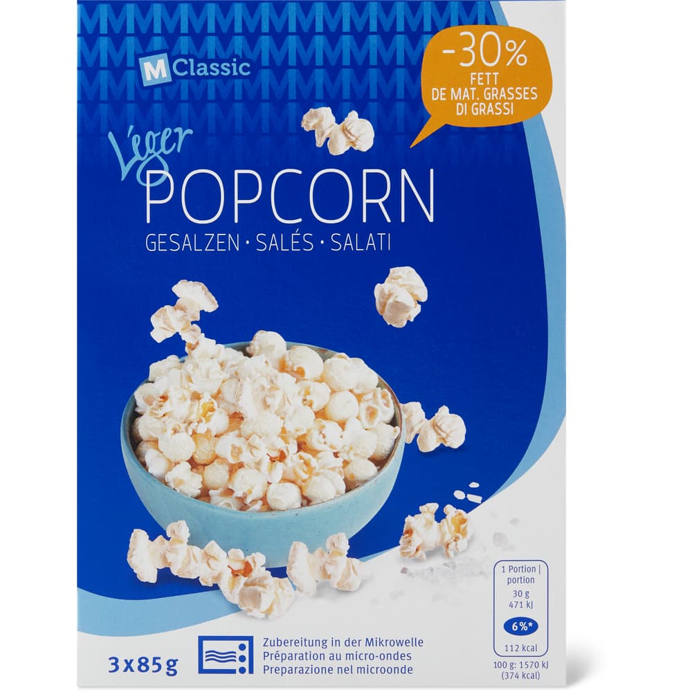 M-Classic Léger Popcorn Für die Mikrowelle, gesalzen