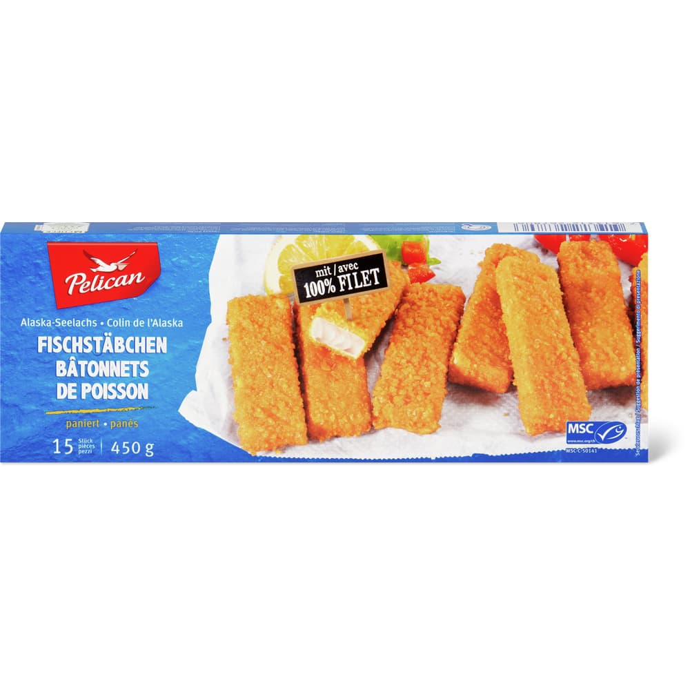 Pelican MSC Fischstäbchen Alaska Seelachs paniert - 15 Stück