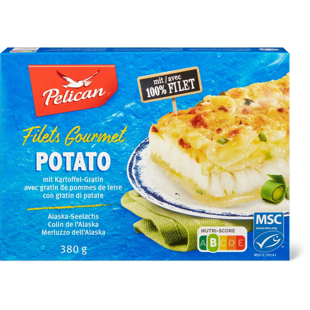 Pelican Filets Gourmet - MSC Alaska-Seelachs Filet mit Kartoffel-Gratin