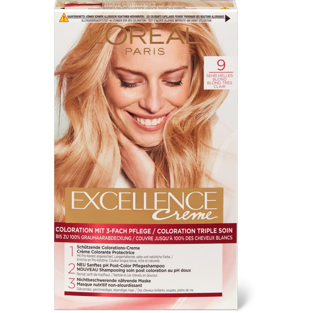 L'Oréal Paris Excellence Creme Dauerhafte Haarfarbe 9 Sehr helles Blond