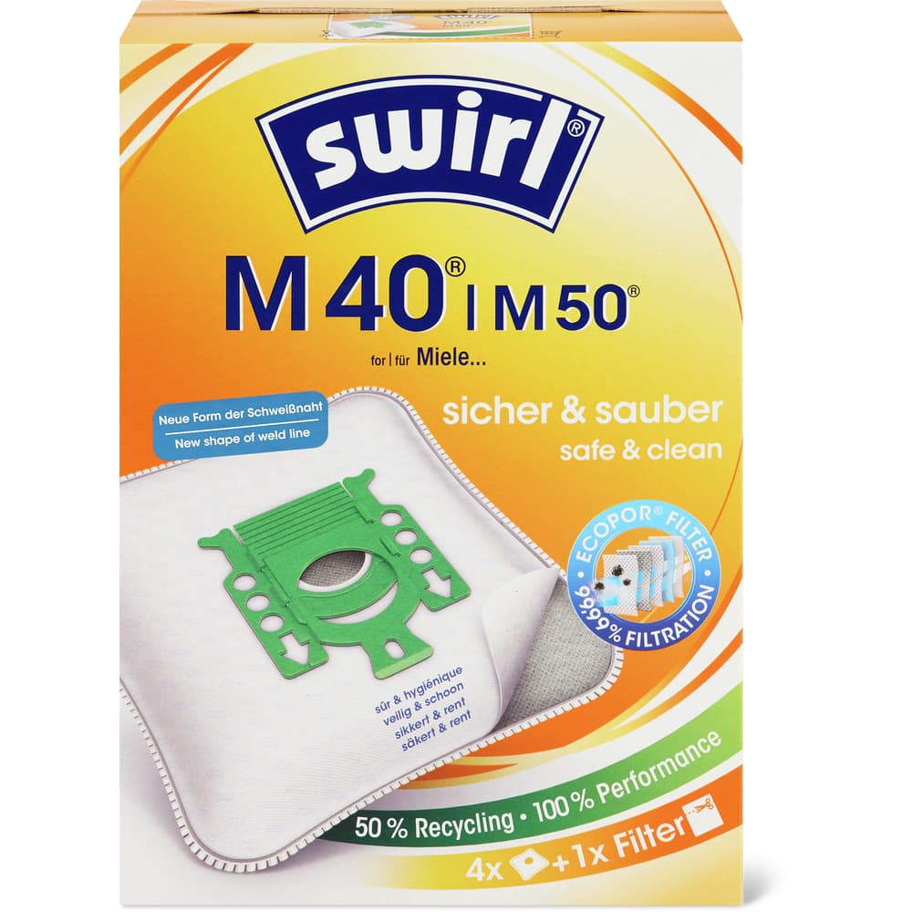 20 Sacchetti Per Aspirapolvere Primebag, Compatibili Swirl M40 S67 M50 Y05 S73 R39 PH86 S62 Y298, Made In Germany - Foto 2