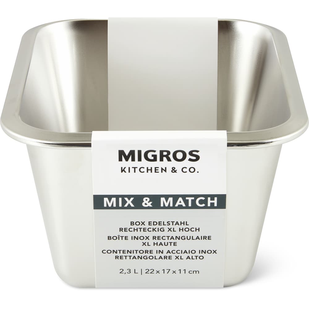 Migros Kitchen & Co. Box Edelstahl hoch rechteckig, XL 2.3l