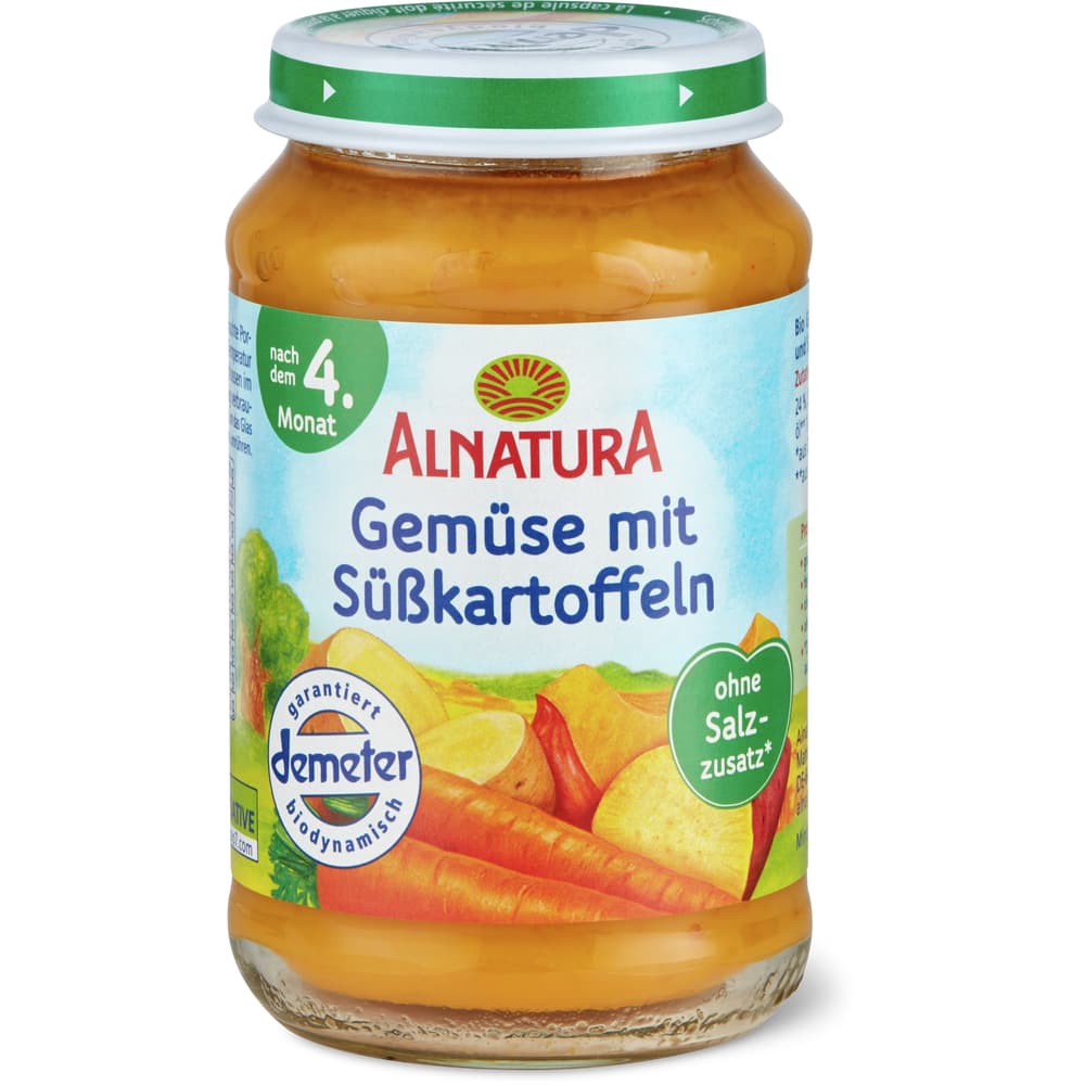 Alnatura Demeter Babygläschen mit Gemüse und Süßkartoffeln Ab 5 Monaten