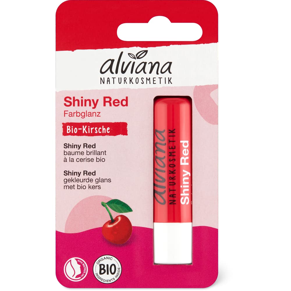 Alviana Lippenpflege Farbglanz Shiny Red, Kirsche, vegan