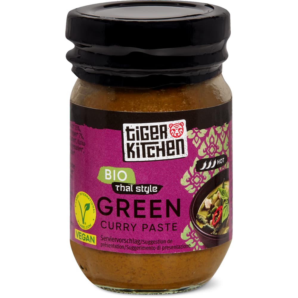 Tiger Kitchen · Green Curry Paste Thai Style · Bio, hot • Migros