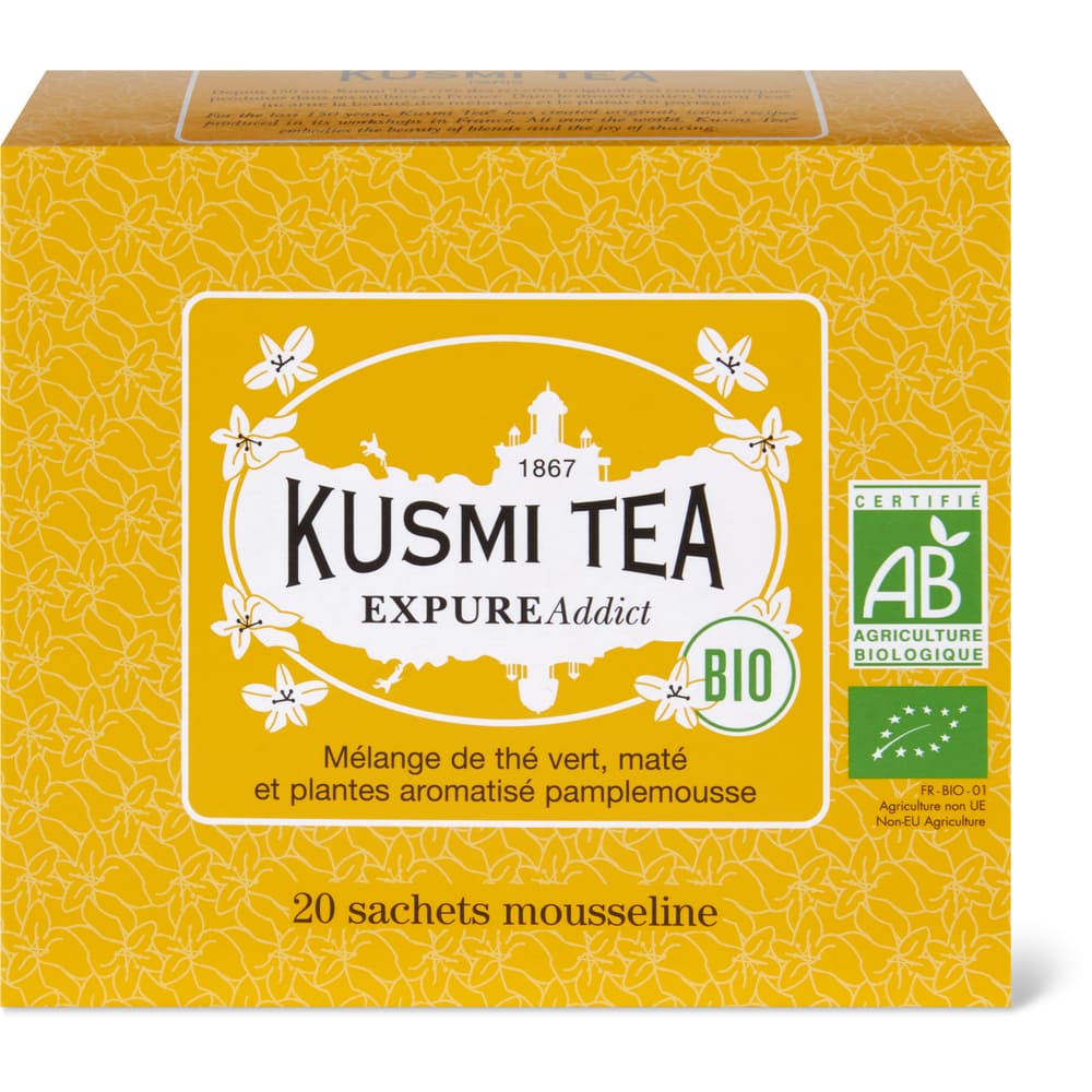 Kusmi Tea Expure Addict Bio Grüner Tee Mate & Pflanze, Grapefruit aromatisiert