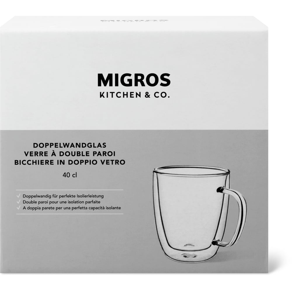 Migros Kitchen & Co. Trinkglass 40cl, Doppelwand