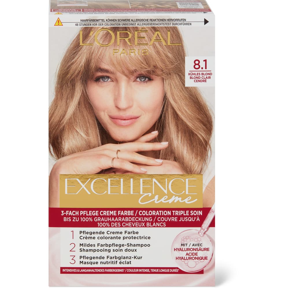 L'Oréal Paris Excellence Creme Dauerhafte Haarfarbe 8.1 Kühles Blond