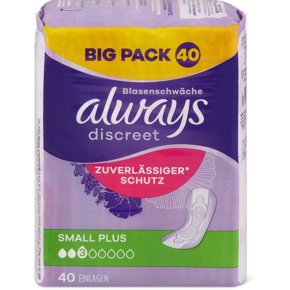 Always Discreet Inkontinenz-Einlagen Small Plus