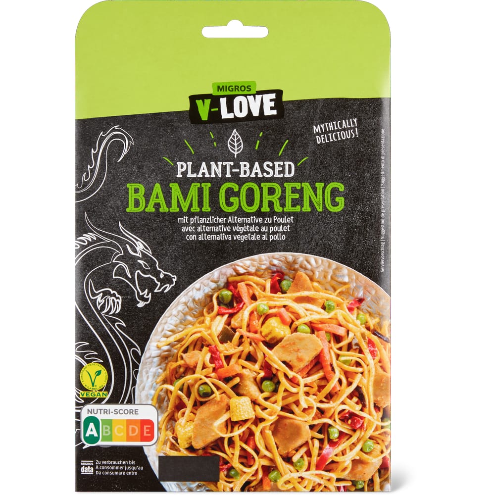 V-Love Bami Goreng mit pflanzlicher Alternative zu Fleisch