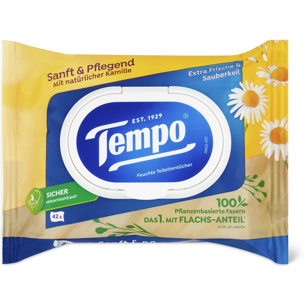 Tempo Sanft & Pflegend Feuchtes Toilettenpapier Kamille