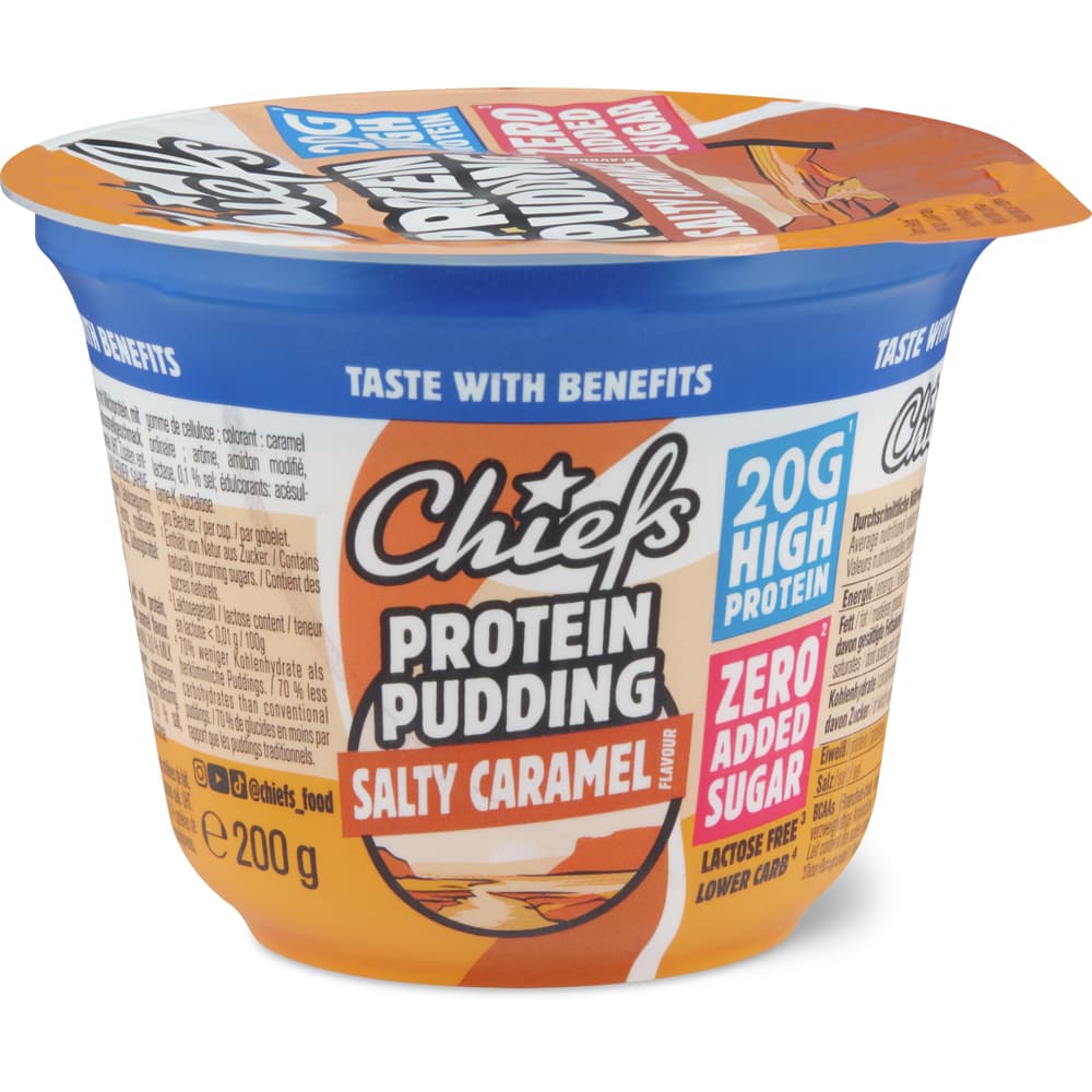 Chiefs Pudding Salted Caramel, ohne Zuckerzusatz