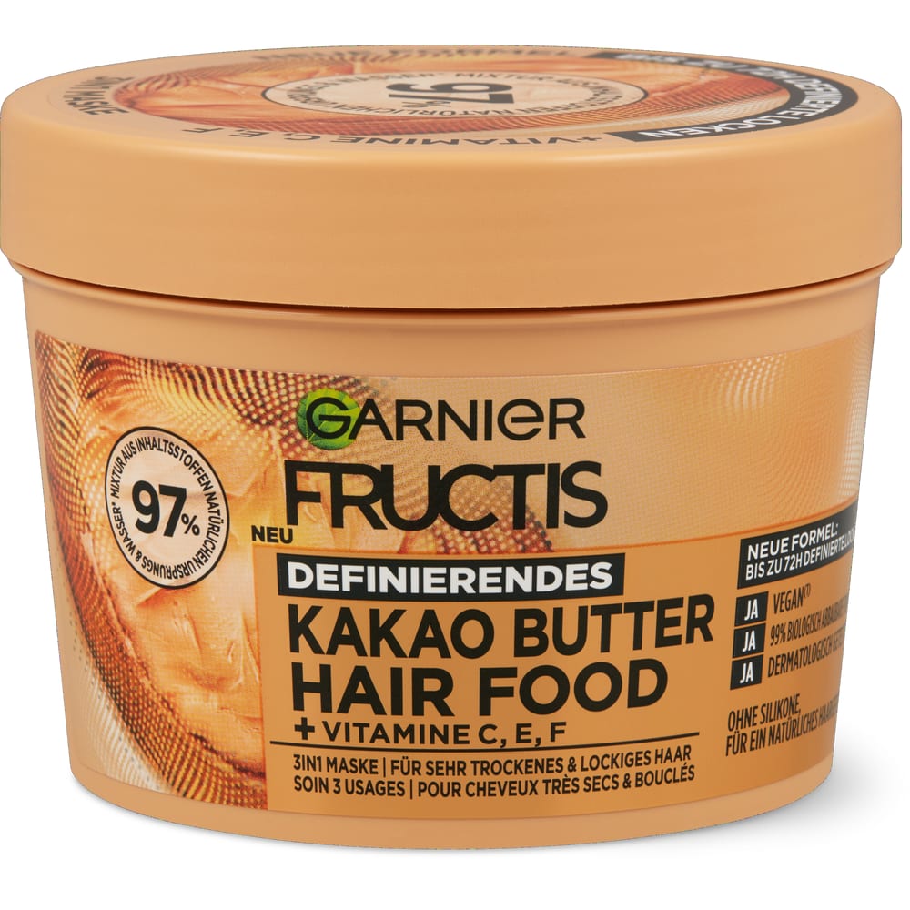 Garnier Fructis Locken-Haarmaske, 320 Ml – Mit Zitronenprotein & Vitaminen, Für Lockiges & Gewelltes Haar