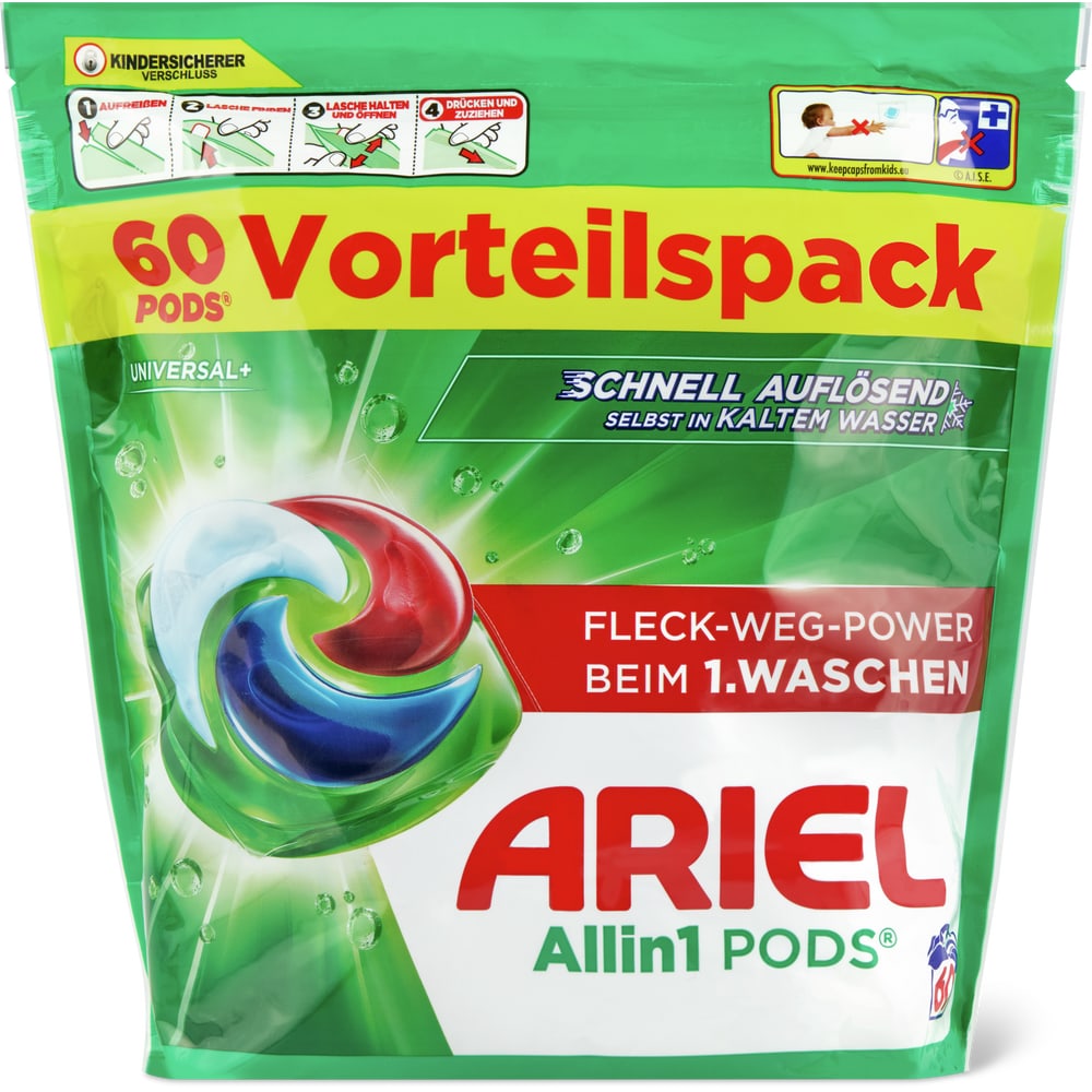 Ariel Universal + Waschmittelkapseln 60 Waschgänge