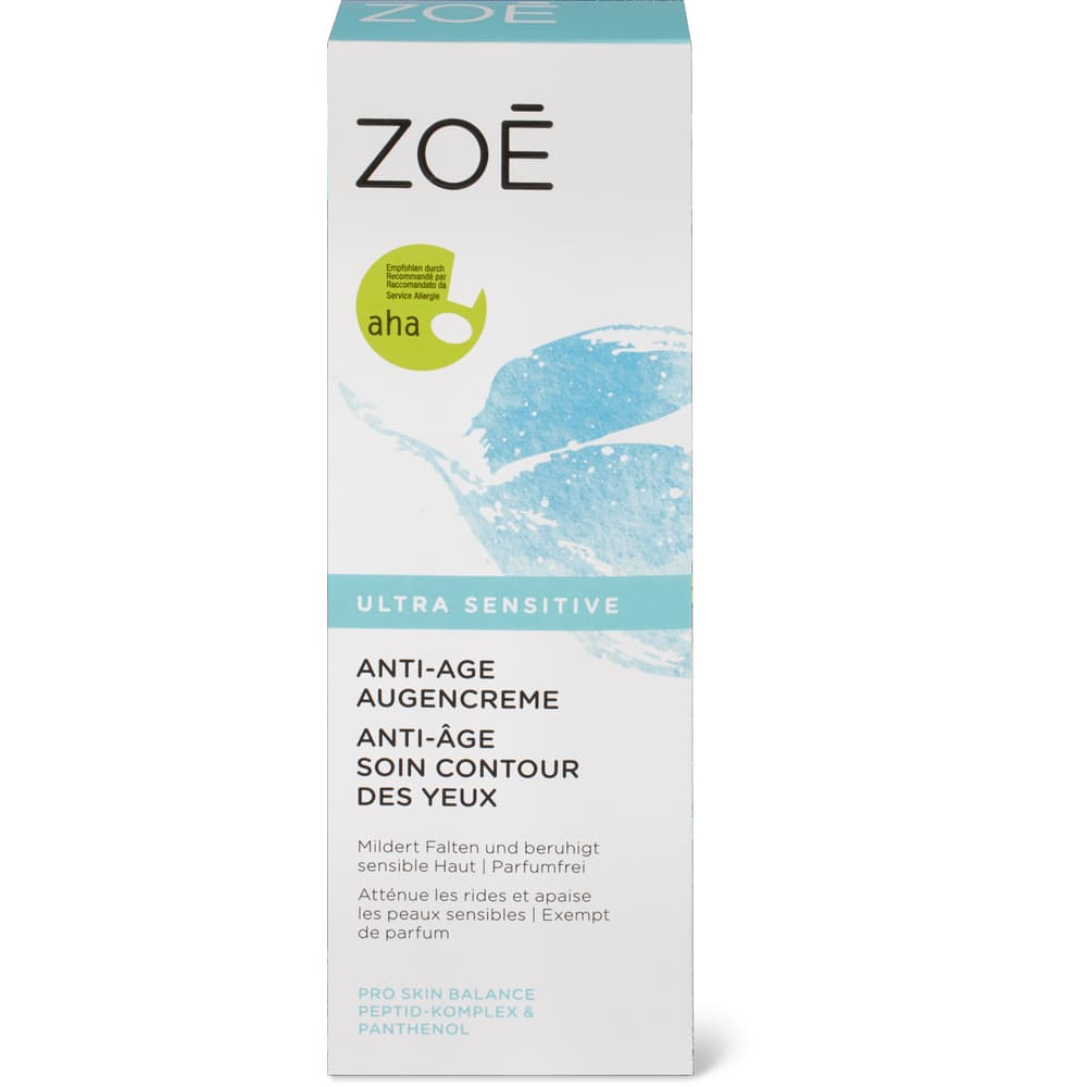 Zoé Ultra Sensitive Augenkonturpflege aha!