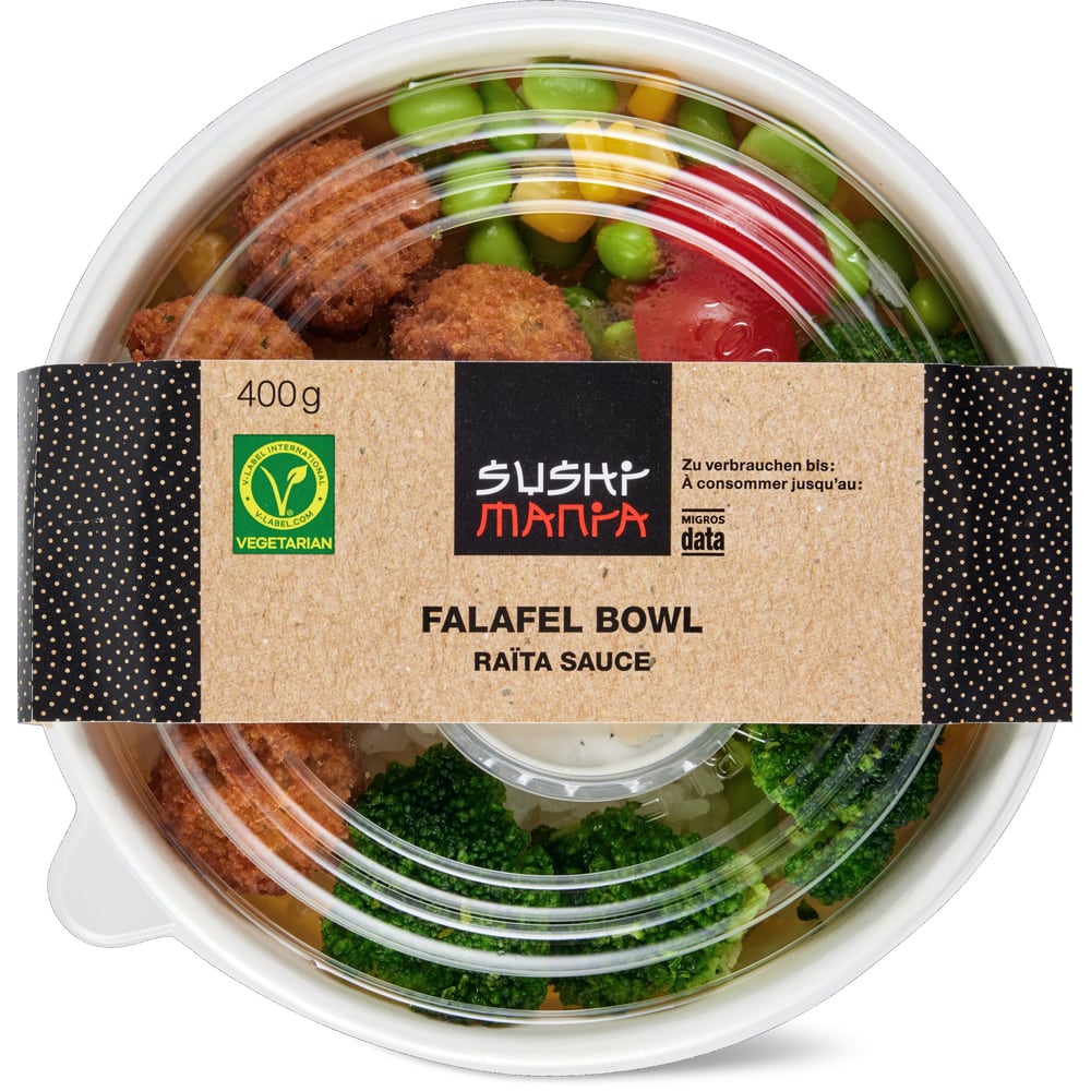 Sushi Mania Poke Bowl Falafel, Gemüse & Raïta-Sauce