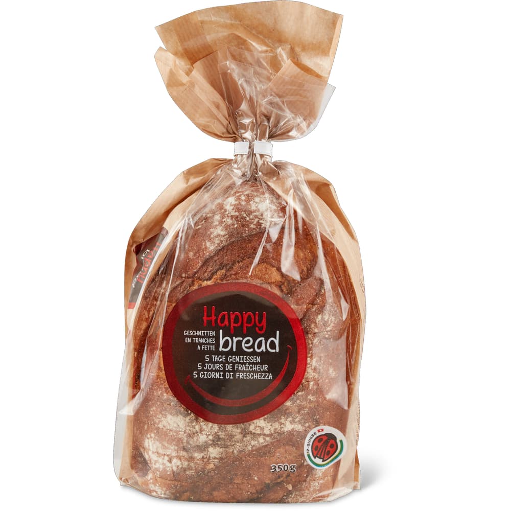 Happy Bread IP-SUISSE Dunkles Brot geschnitten