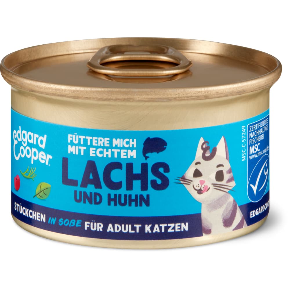 Edgard & Cooper Adult Häppchen in Sauce MSC Lachs und Huhn