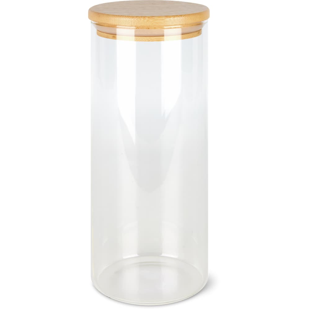 Migros Kitchen & Co. Glasdose mit Bambusdeckel rund, 1.3l