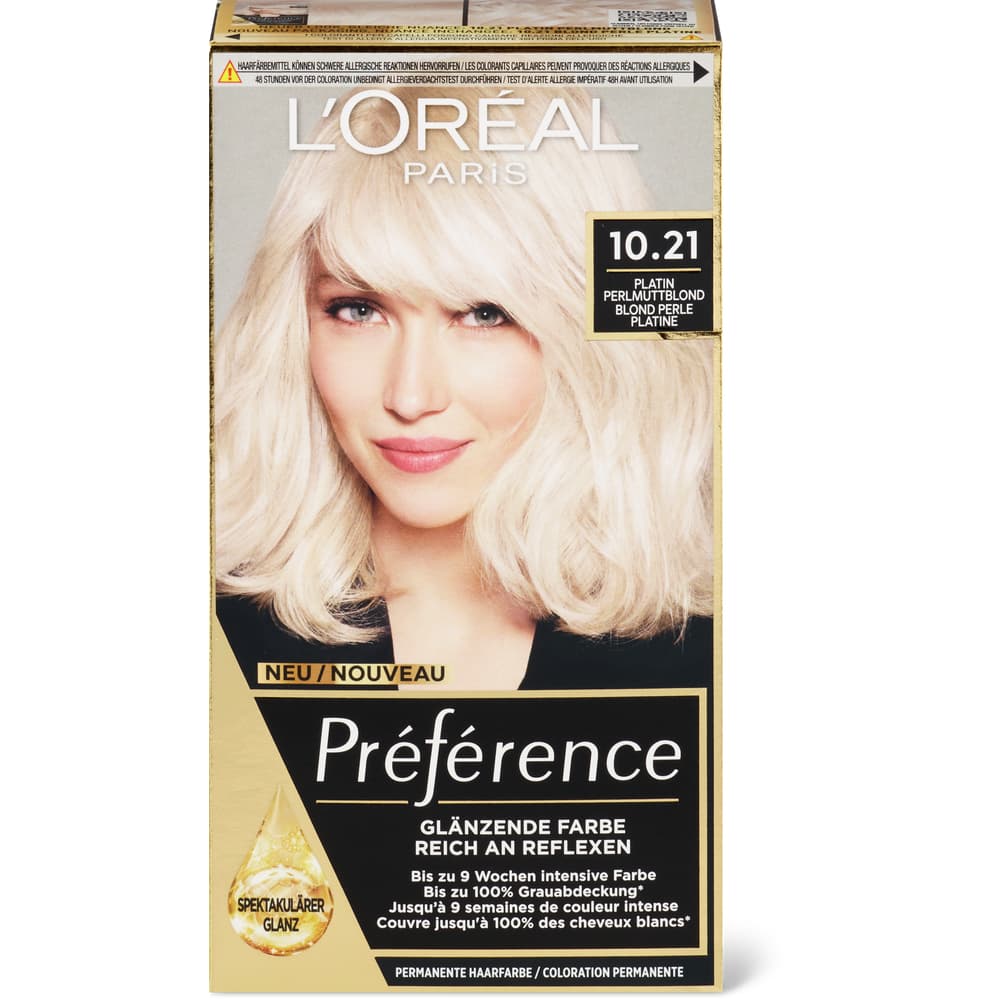L'Oréal Paris Préférence Coloration 10.21 Platinblond, permanent