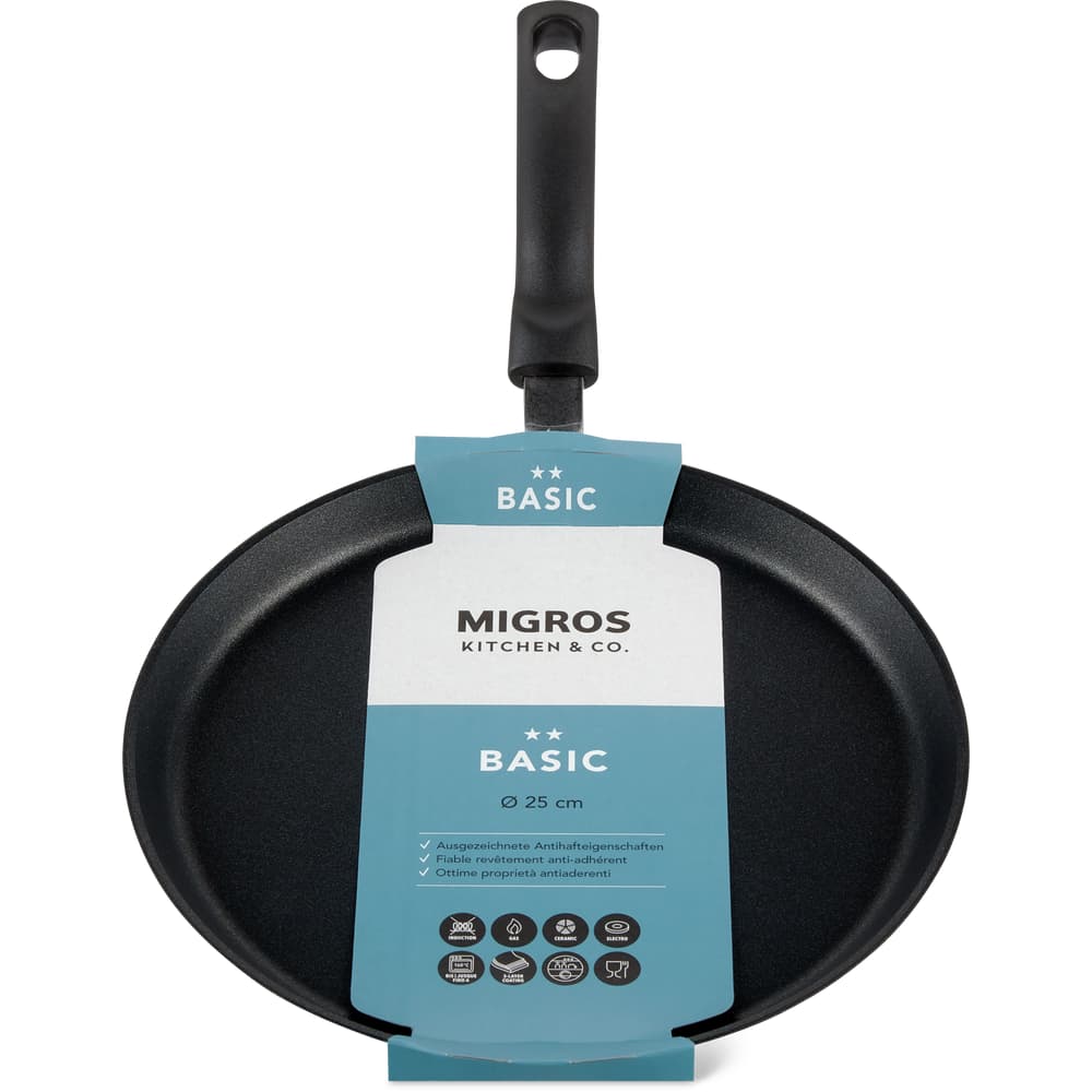 Migros Kitchen & Co. Basic Crêpe-Pfanne Ø 25 cm, schwarz
