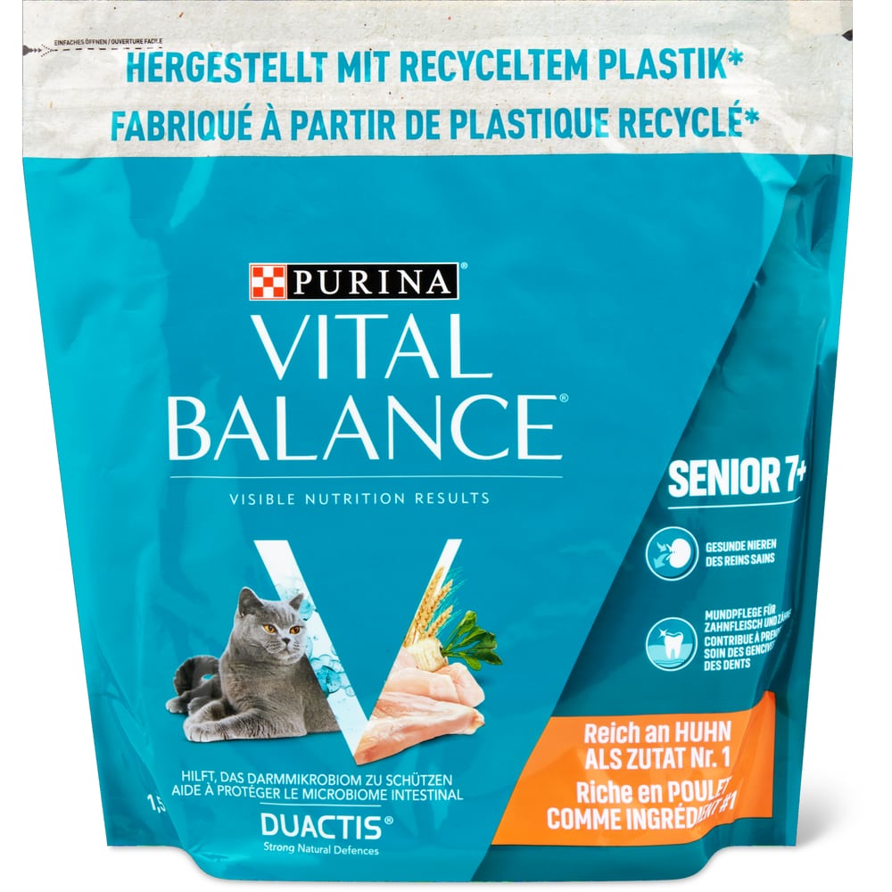 Vital Balance Senior Trockenfutter für Katzen Huhn & Vollkorn-Getreide