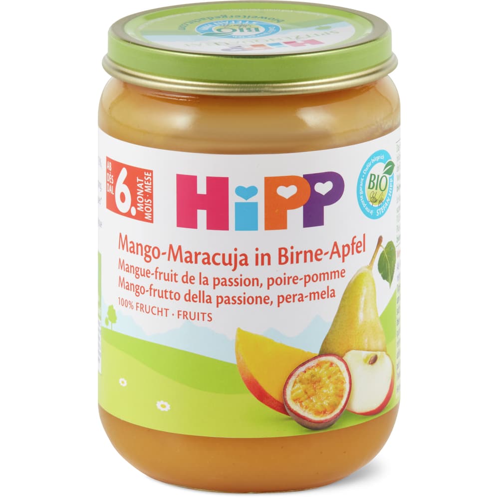 HiPP Bio Babygläschen Mango-Maracuja-Birne-Apfel Ab 6 Monaten