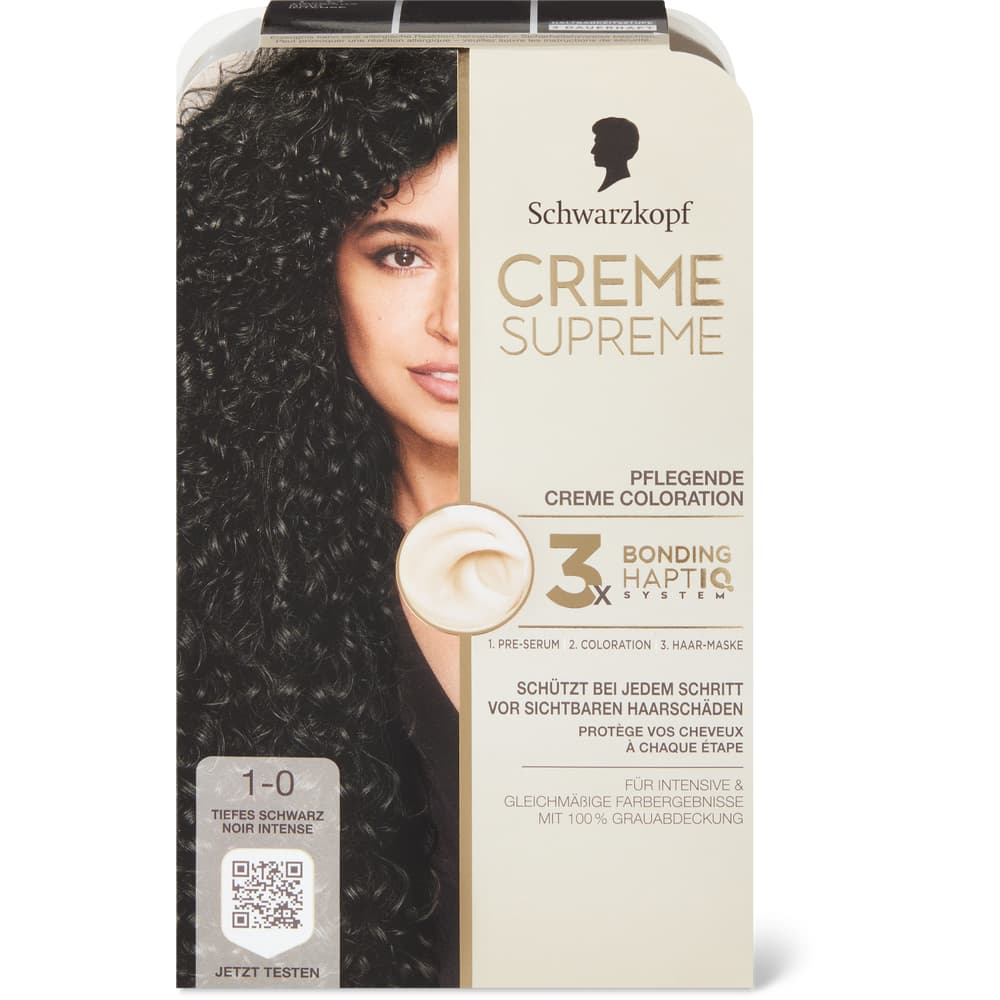 Schwarzkopf Creme Supreme Coloration 1.0 Tiefes Schwarz, permanent