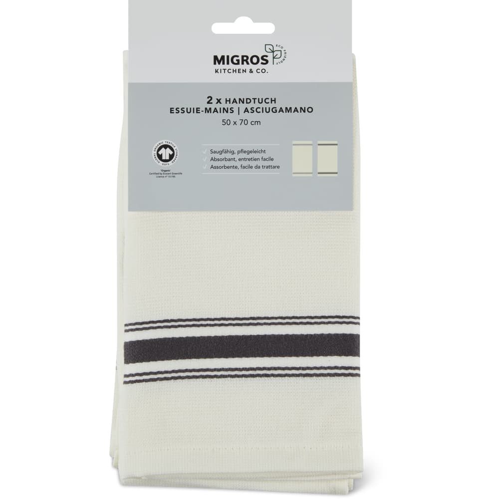 Migros Kitchen & Co. Handtuch grauer Streifen