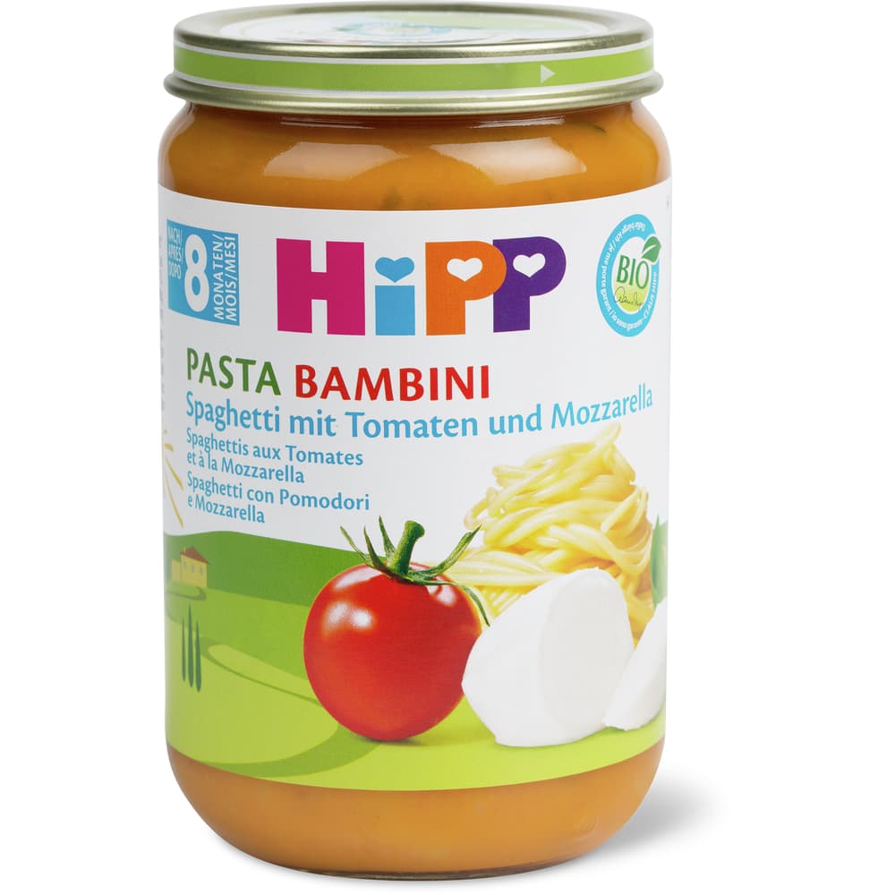 Hipp Spaghetti mit Tomaten und Mozzarella Bio, nach 8 Monaten