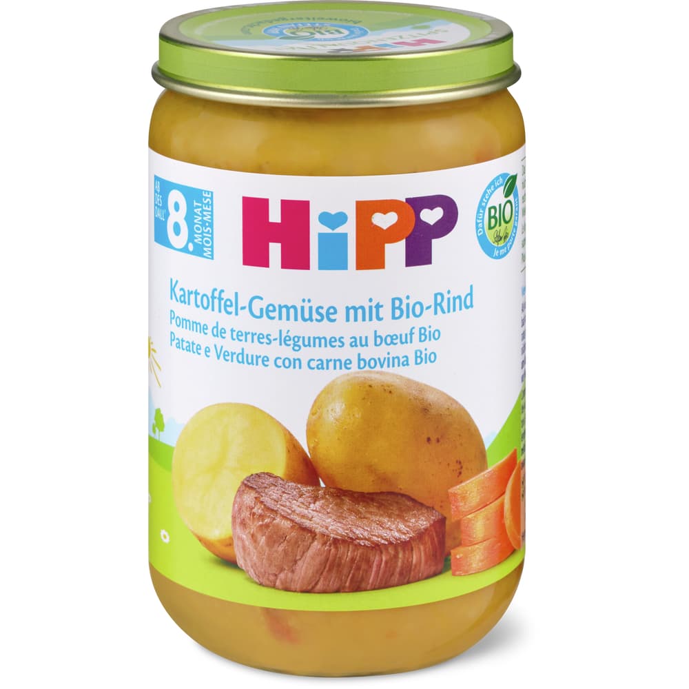 HiPP Bio Babygläschen Kartoffel-Gemüse mit Bio-Rind Ab 8 Monaten