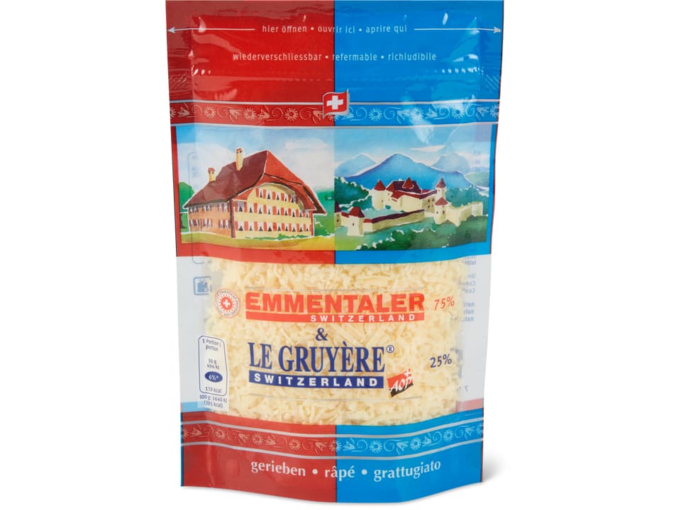 Emmentaler & Le Gruyère AOP · Käsemischung gerieben